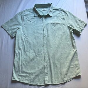 APRAW light mint sage green linen boxy oversized button up short sleeve shirt